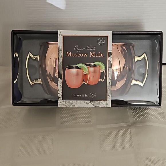 Moscow Mule Pair Of 2 Copper Finish 20oz - Picture 1 of 16